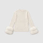Tricot Punhos em Pele Natural