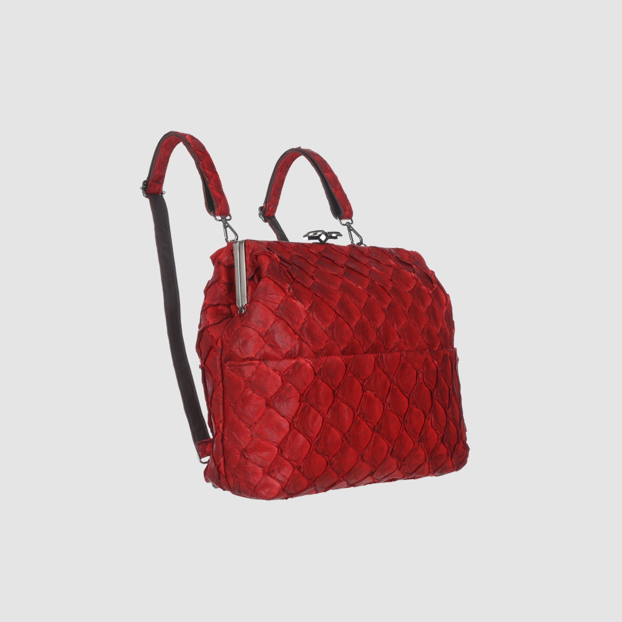 Bolsa Mochila Tucaneiro Couro Pirarucu