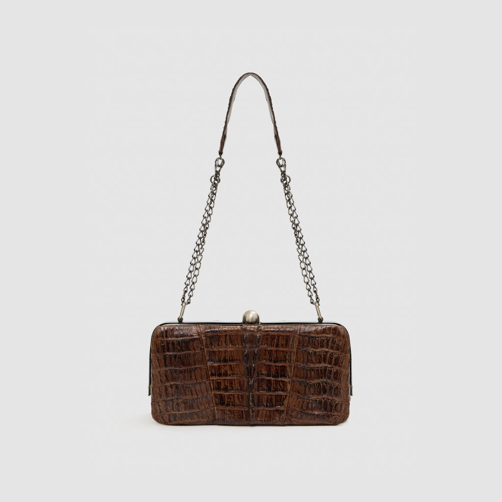 Clutch Ìris Couro Jacaré