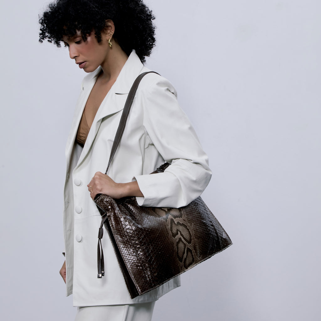 Bolsa Nina Couro Python Moluro