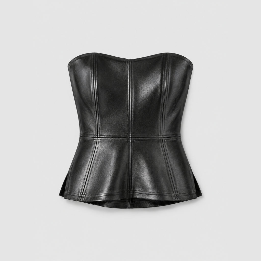 Top Corset Scarlet Couro Legítimo