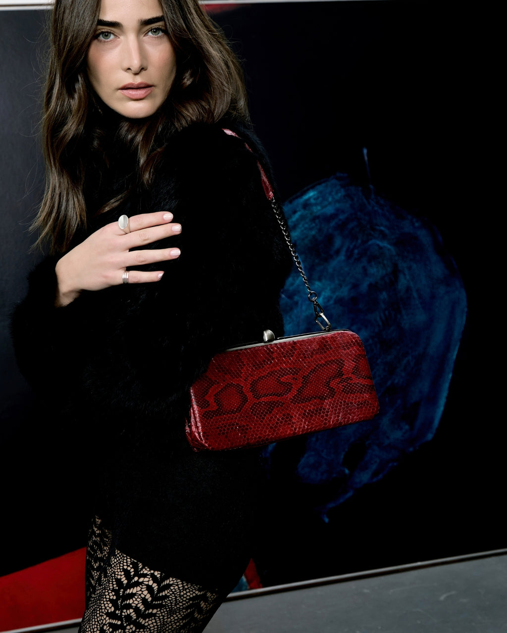 Clutch Íris Couro Python Moluro