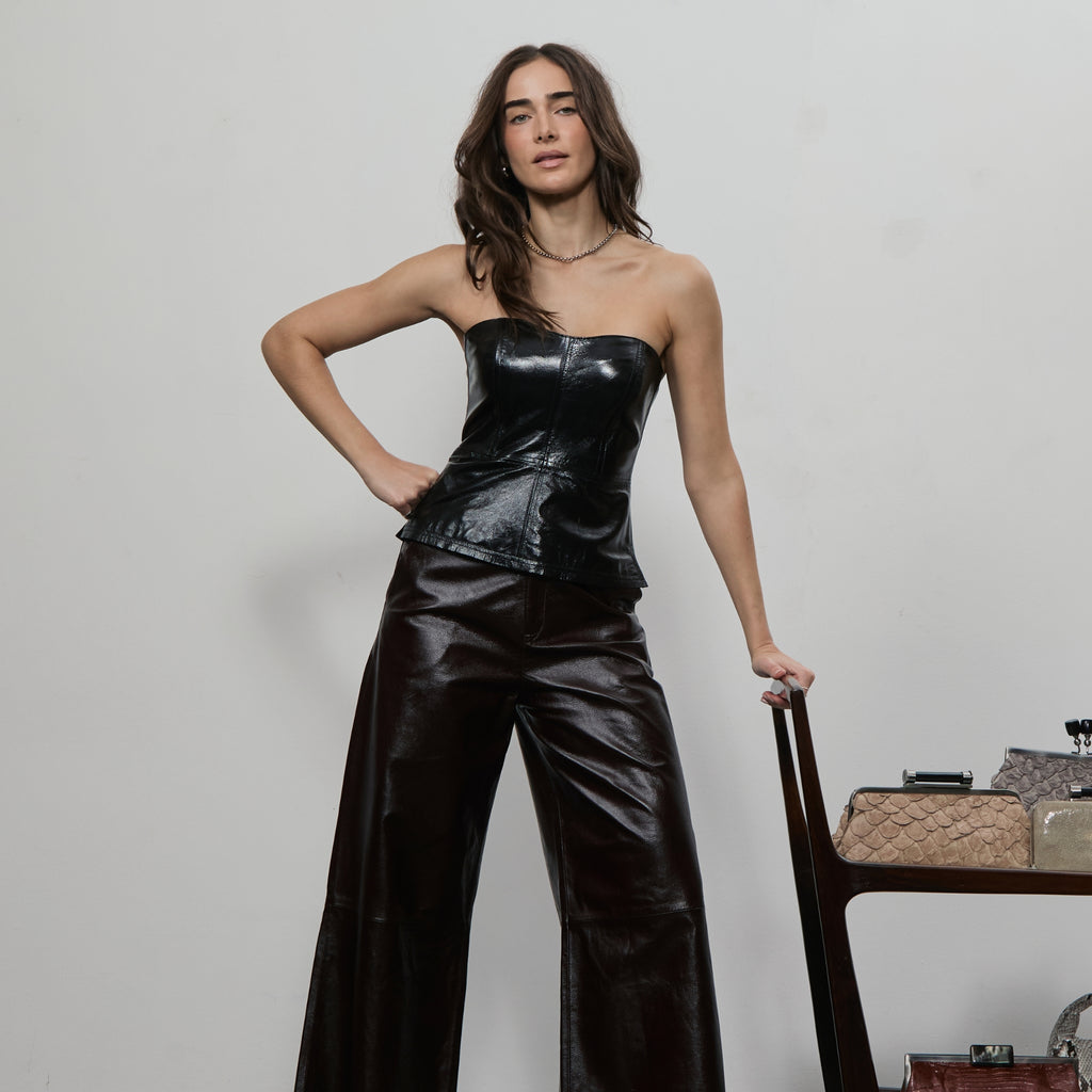 Top Corset Scarlet Couro Legítimo