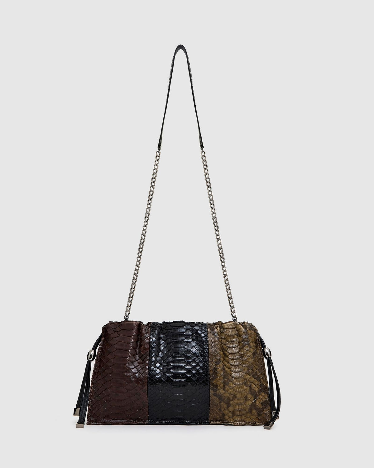 Bolsa Vinci Couro Python Patchwork