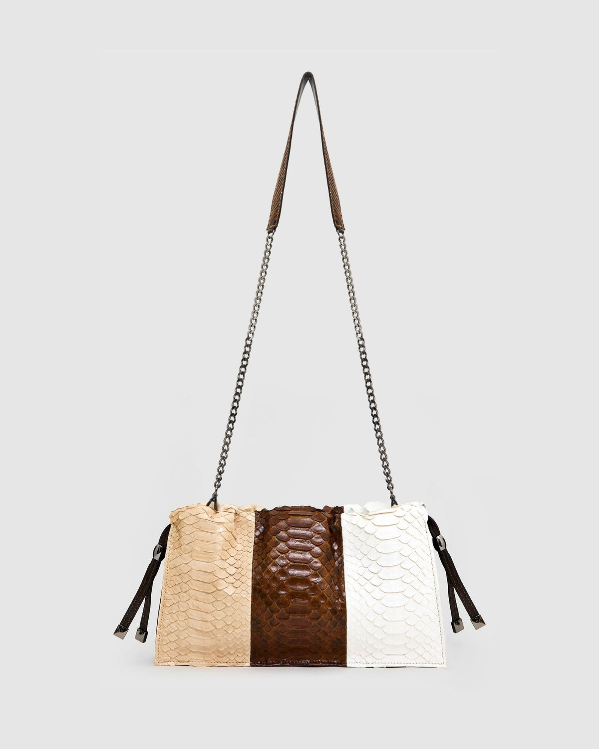 Bolsa Vinci Couro Python Patchwork