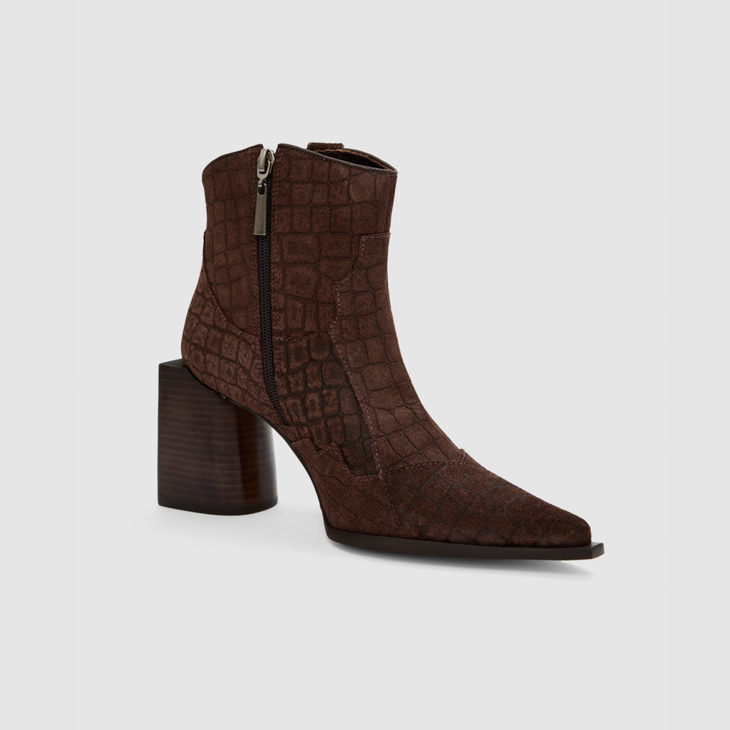 Bota Texana Croco Camurça