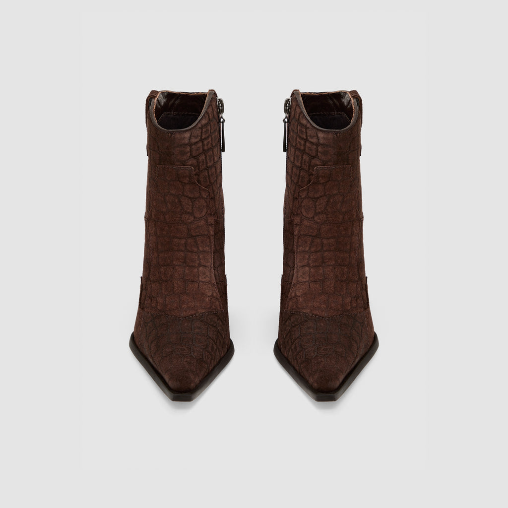 Bota Texana Croco Camurça