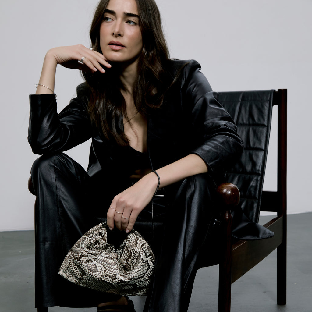 Bolsa Angela Couro Python Moluro