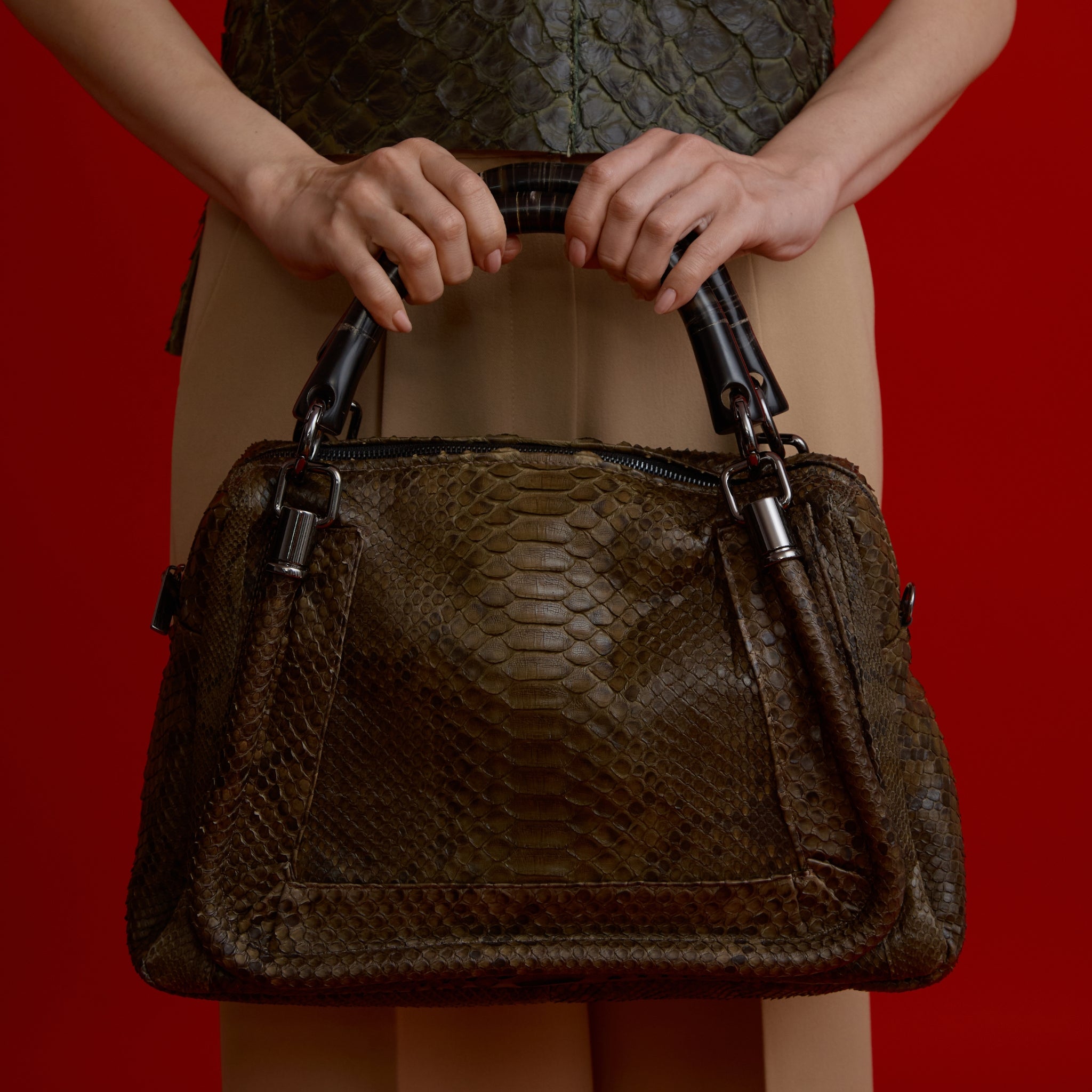 Bolsa Maú Couro Python