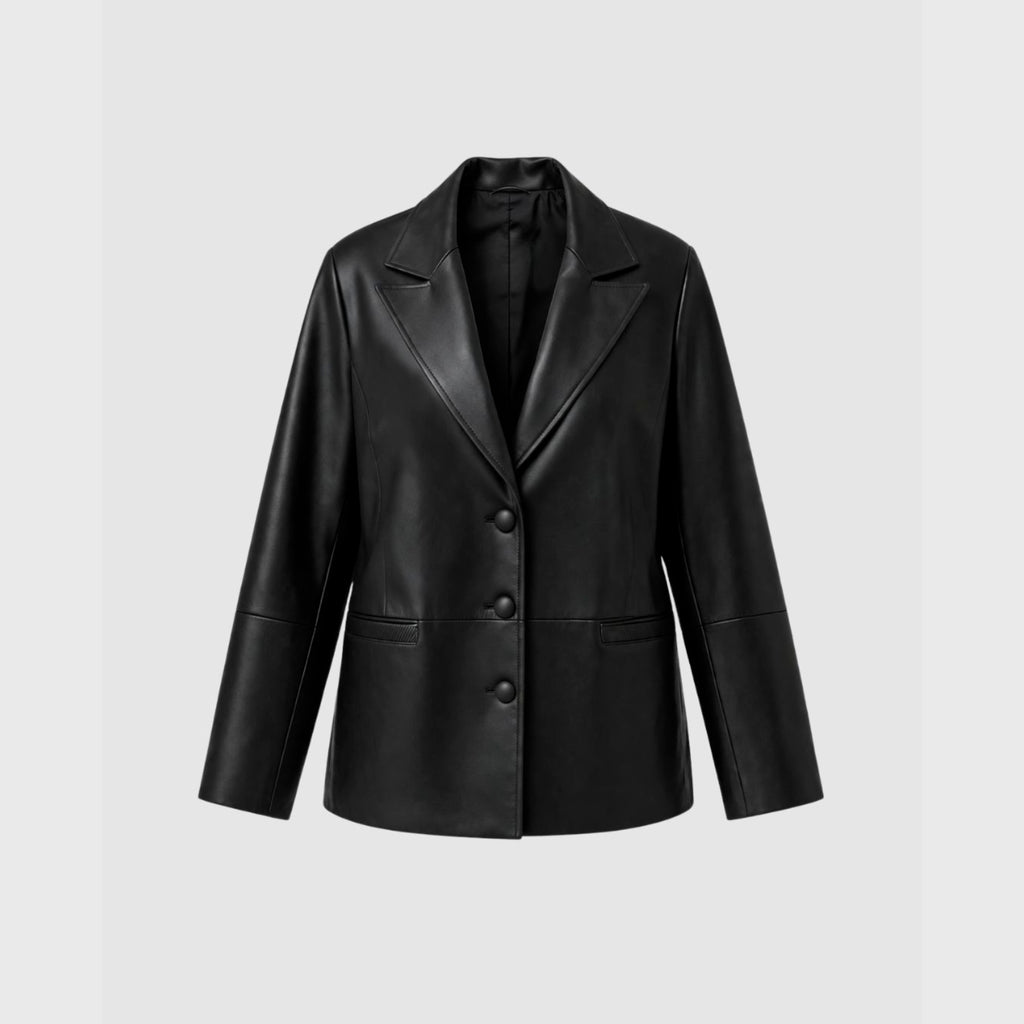 Blazer Clássico Oversized Couro Legítimo