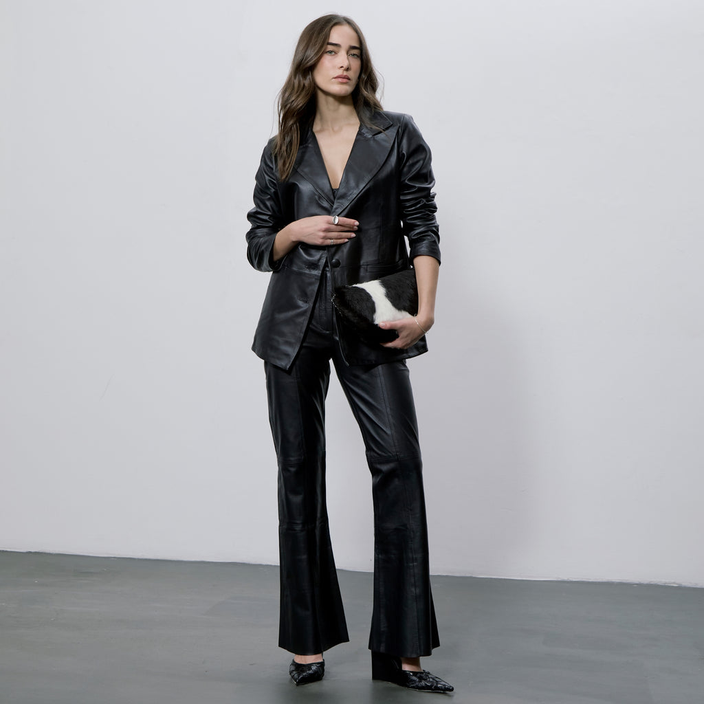 Blazer Clássico Oversized Couro Legítimo