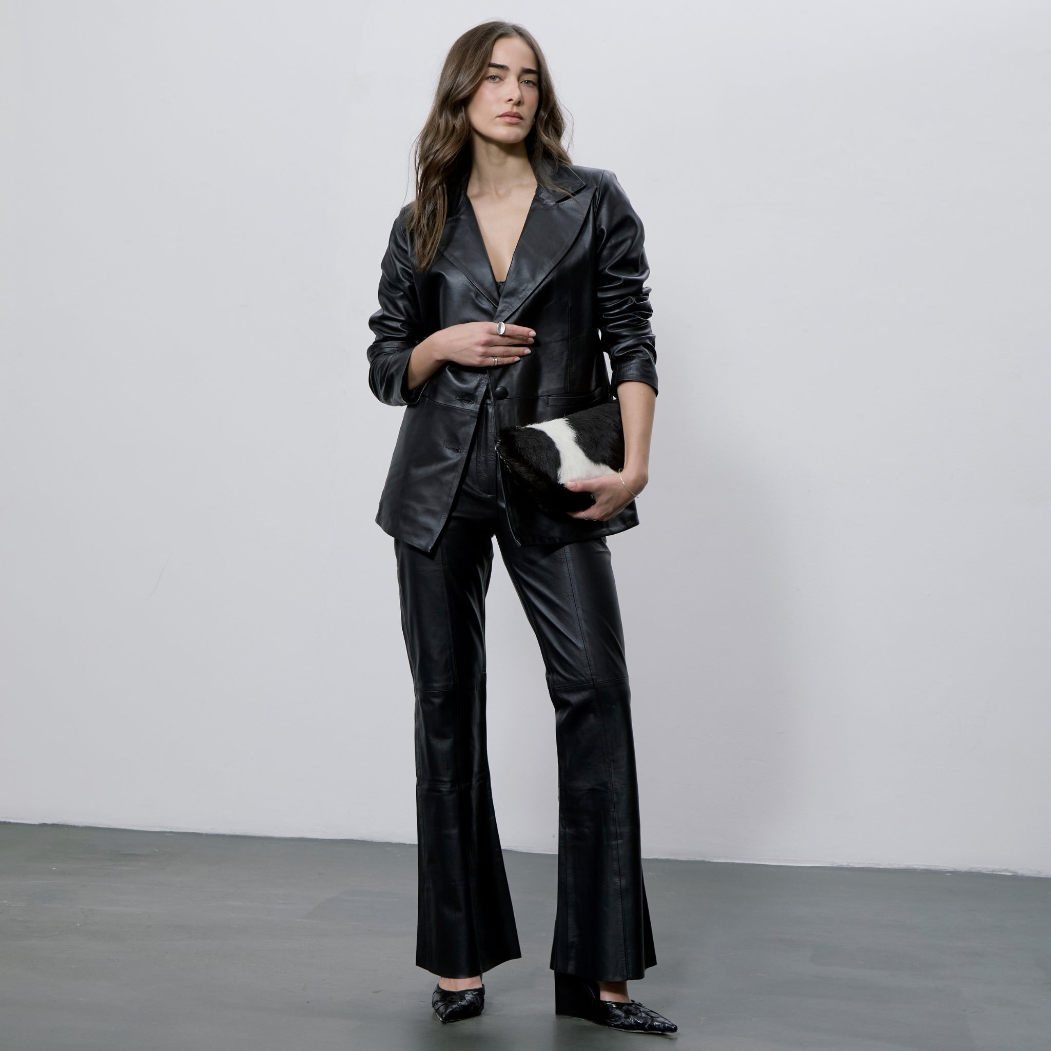 Blazer Clássico Oversized Couro Legítimo