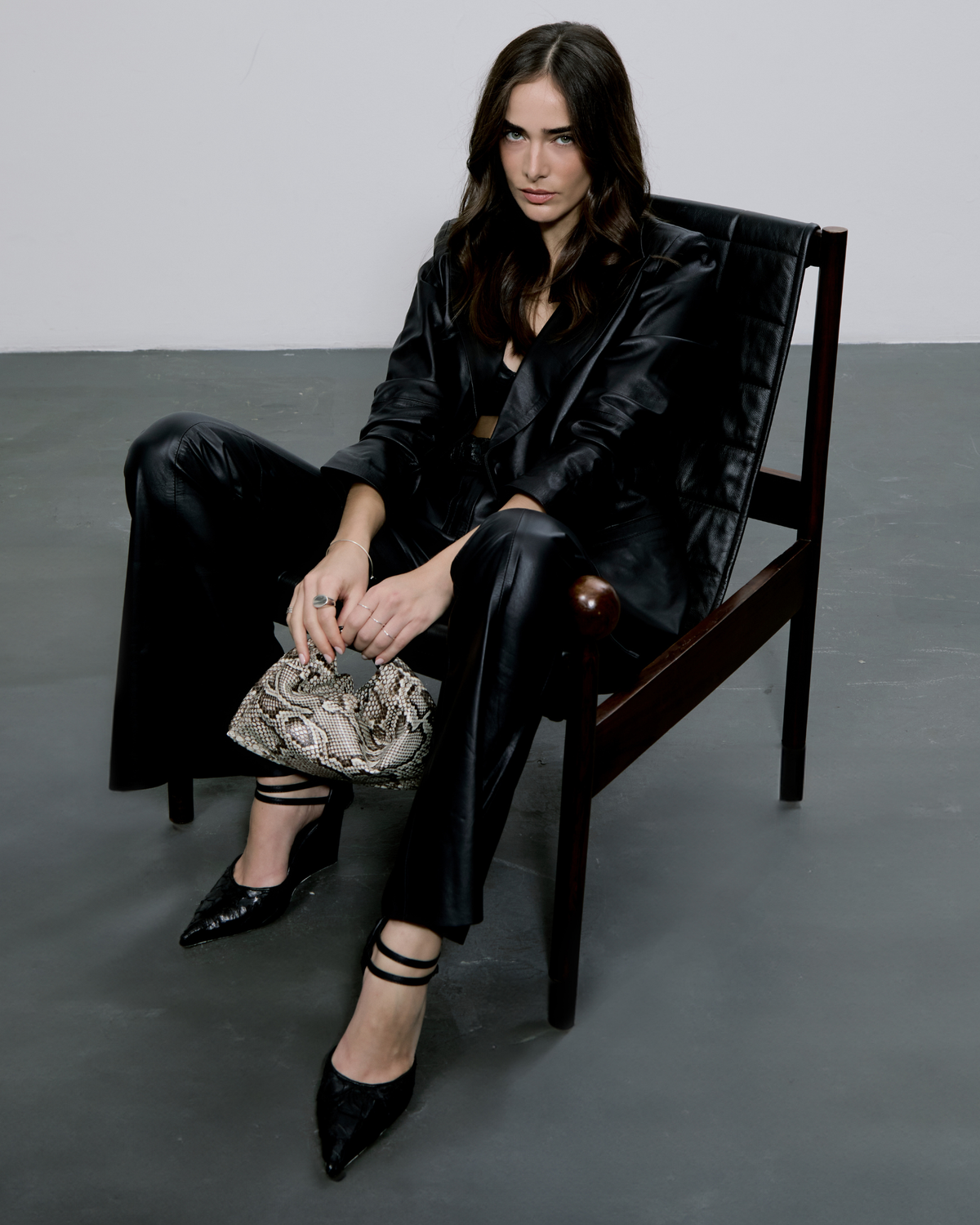 Bolsa Angela Couro Python Moluro