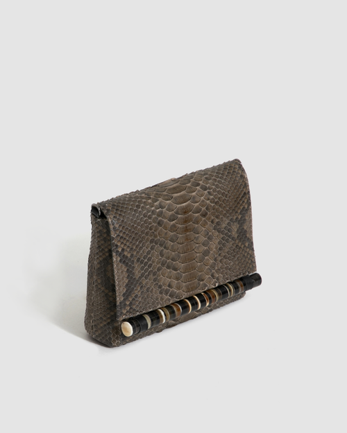 Bolsa Braúna Couro Python